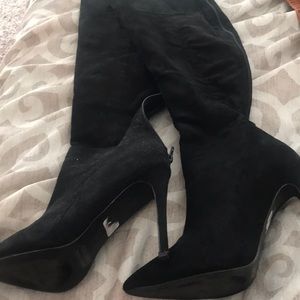 Black knee high boots